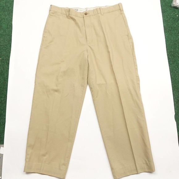 IZOD Pants Mens 38 x 32 Khaki High-Rise Slash Pockets Regular Fit Straight Chino - Picture 1 of 9